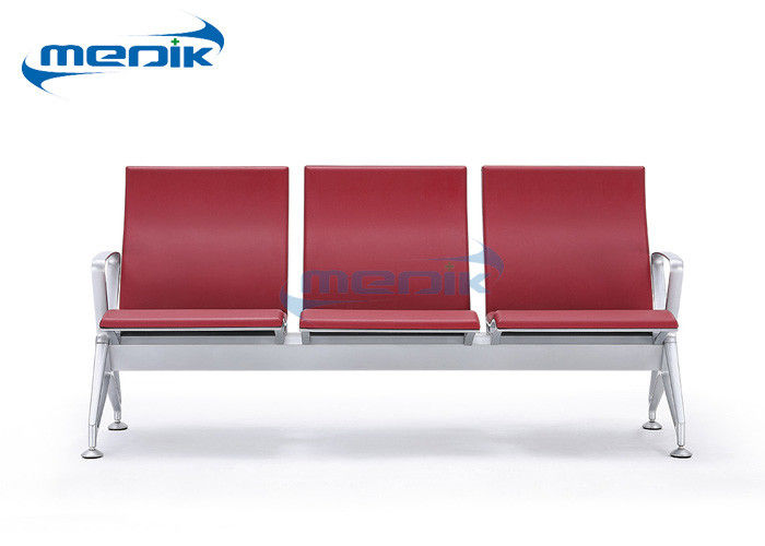 3 - Sitzer-medizinische Warteraum-Stuhl-Stahltraverse mit Metallende