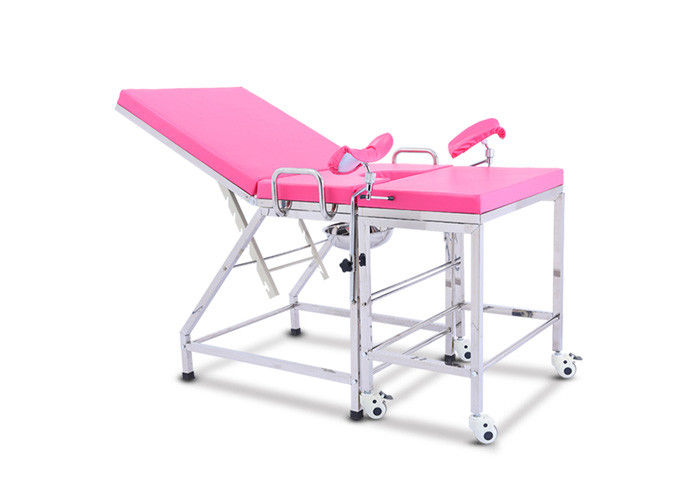 Edelstahl-gynäkologische medizinische Prüfungs-Tabellen, rosa tragbarer Prüfungs-Stuhl