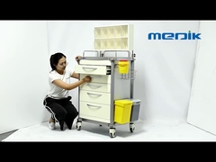 Five Drawers Anesthesia Medical Trolleys With  Aluminum Columns