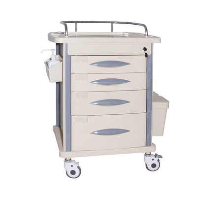 Mobiler Notfall-Krankenhaus-Medizinwagen aus Kunststoff mit 4 Schubladen