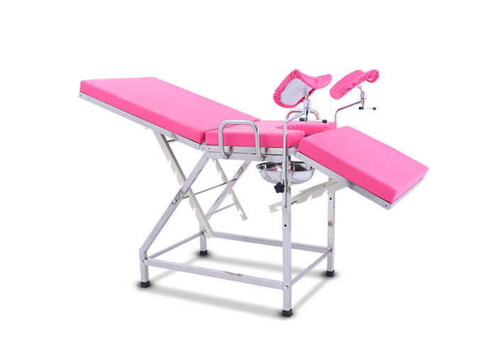 Edelstahl-gynäkologische medizinische Prüfungs-Tabellen, rosa tragbarer Prüfungs-Stuhl